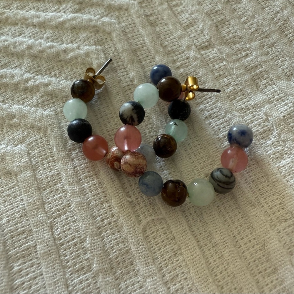 Madewell Semiprecious Beaded Hoop Earrings - Picture 3 of 5